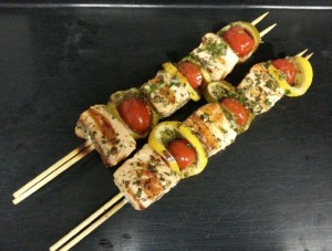 salmon kebabs